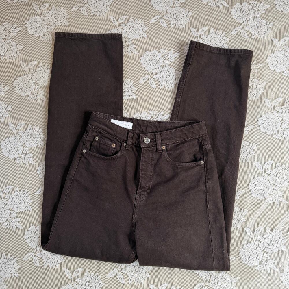 Zara Brown Straight Leg Jeans Size 2